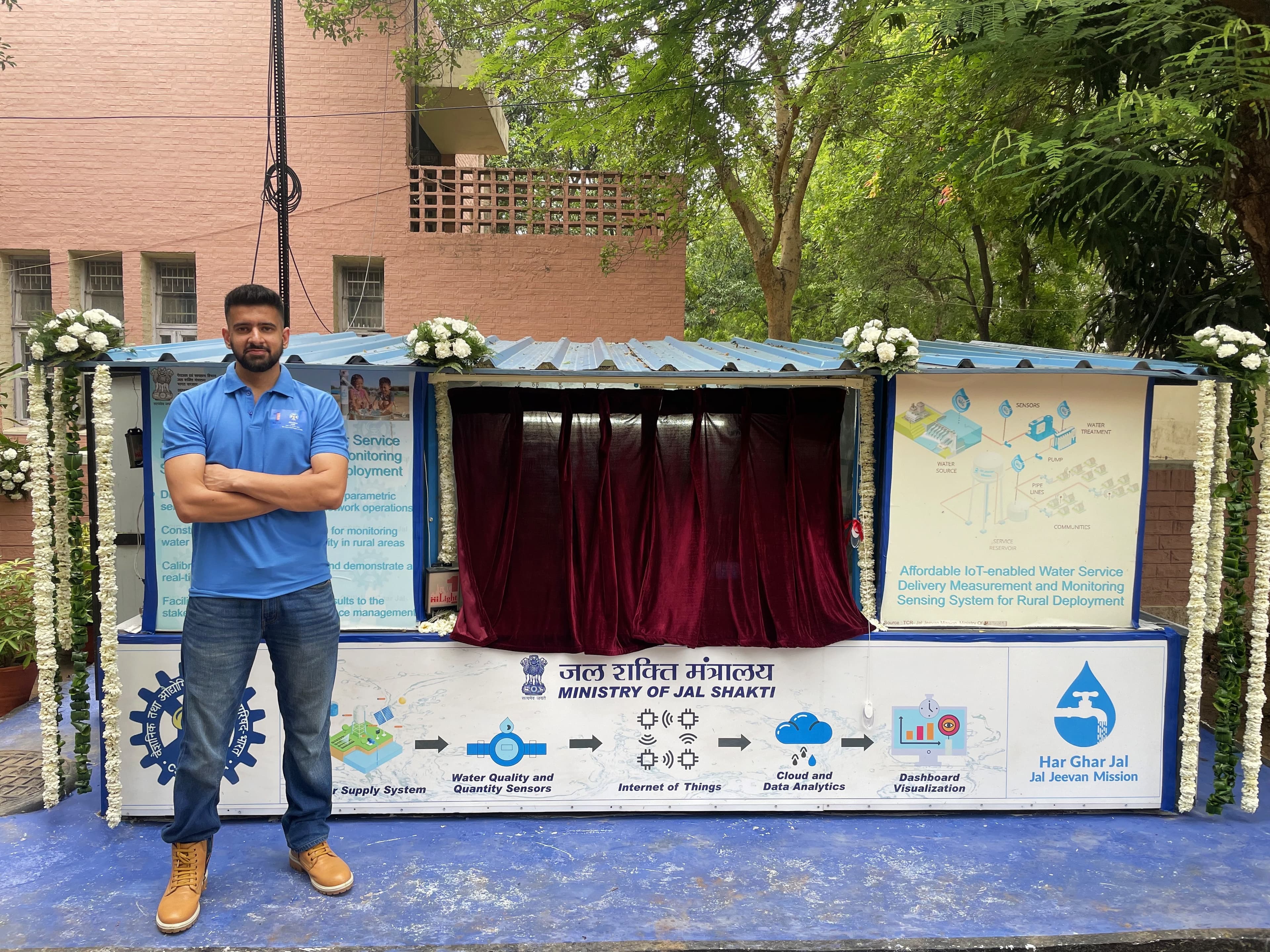 Parth at the Ministry of Jal Shakti IoT water monitoring demo unit