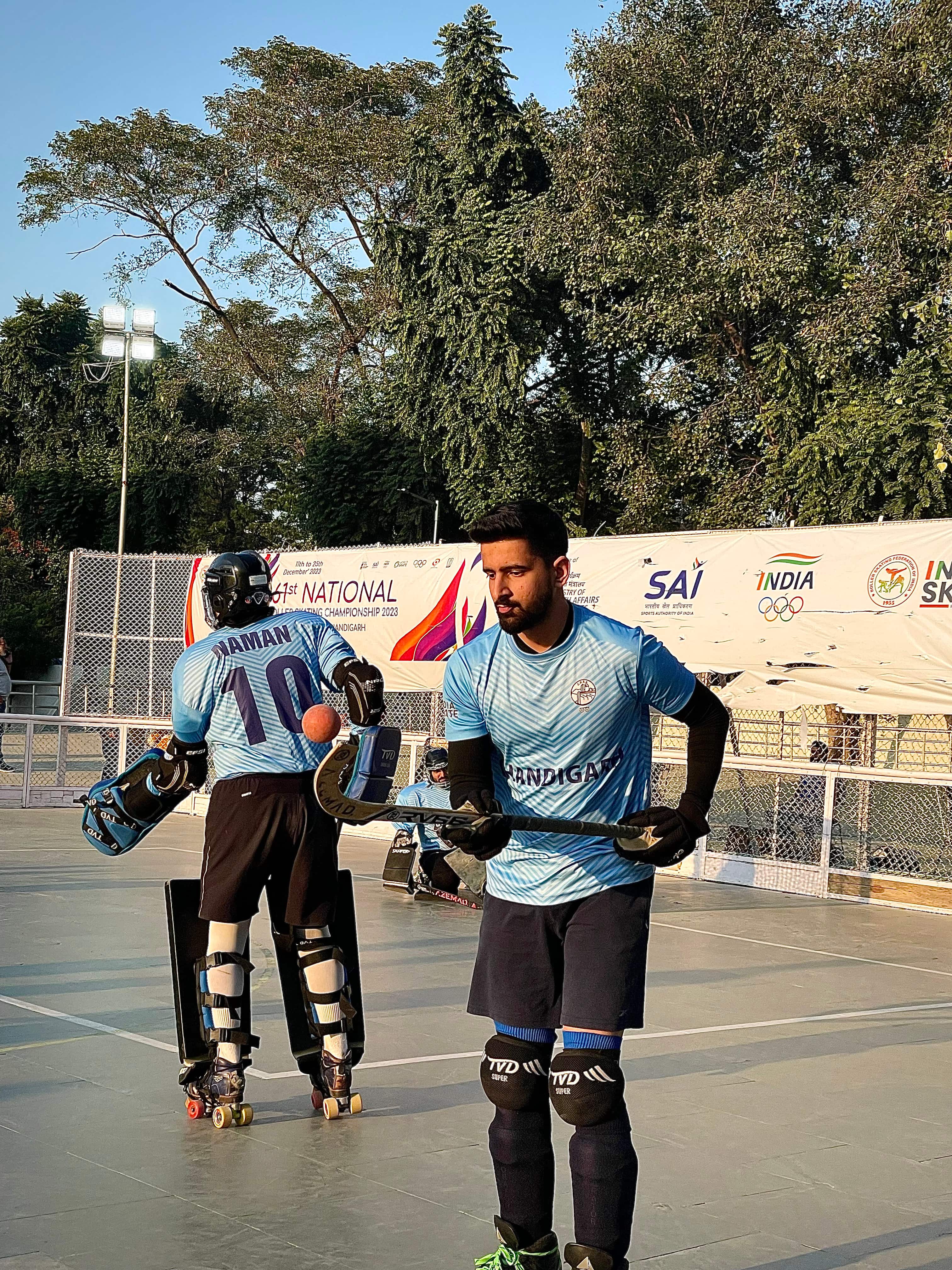 Parth in the Chandigarh jersey at the 61st National Roller Skating Championship
