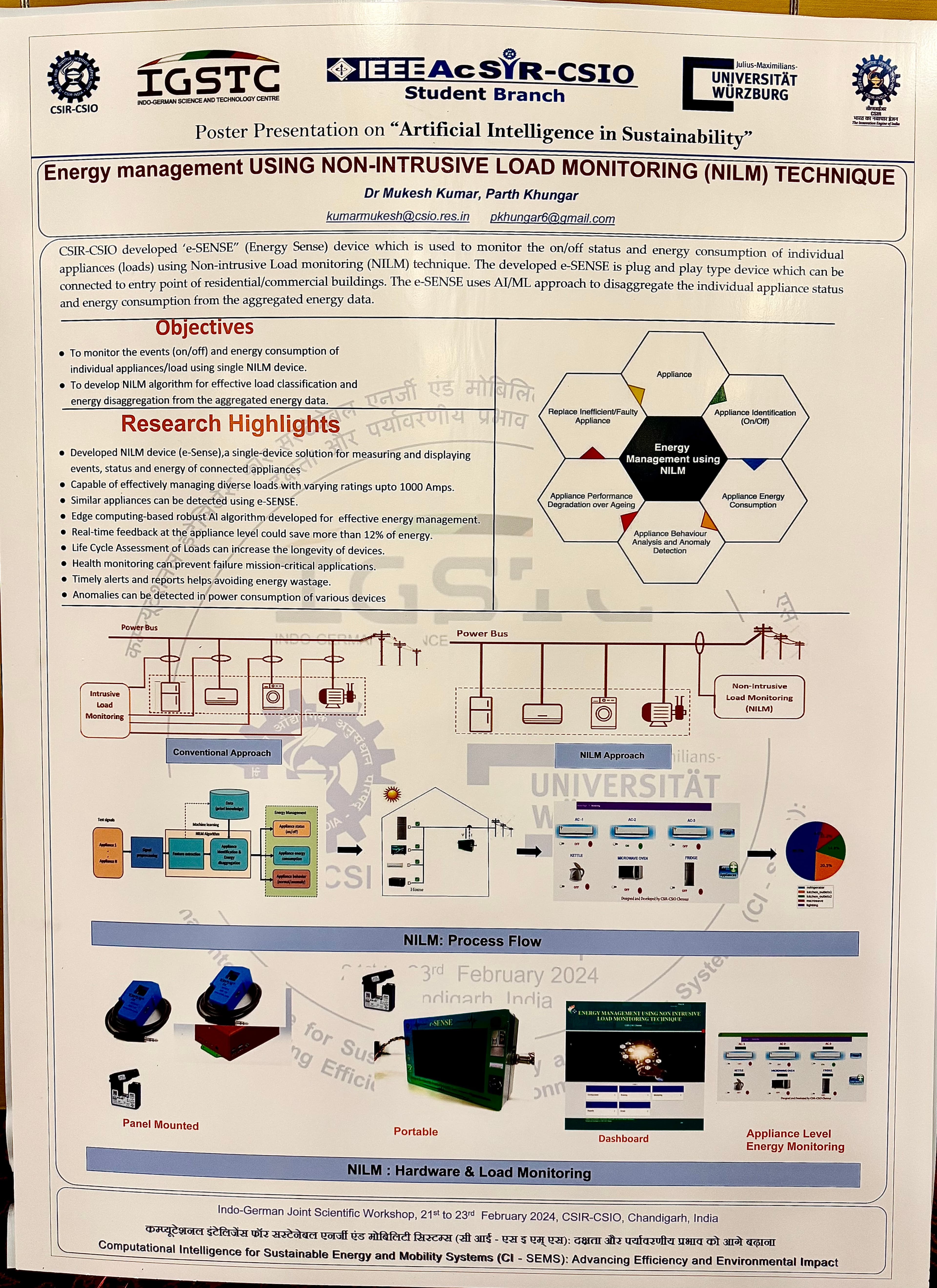 e-SENSE poster at the Indo-German Joint Scientific Workshop