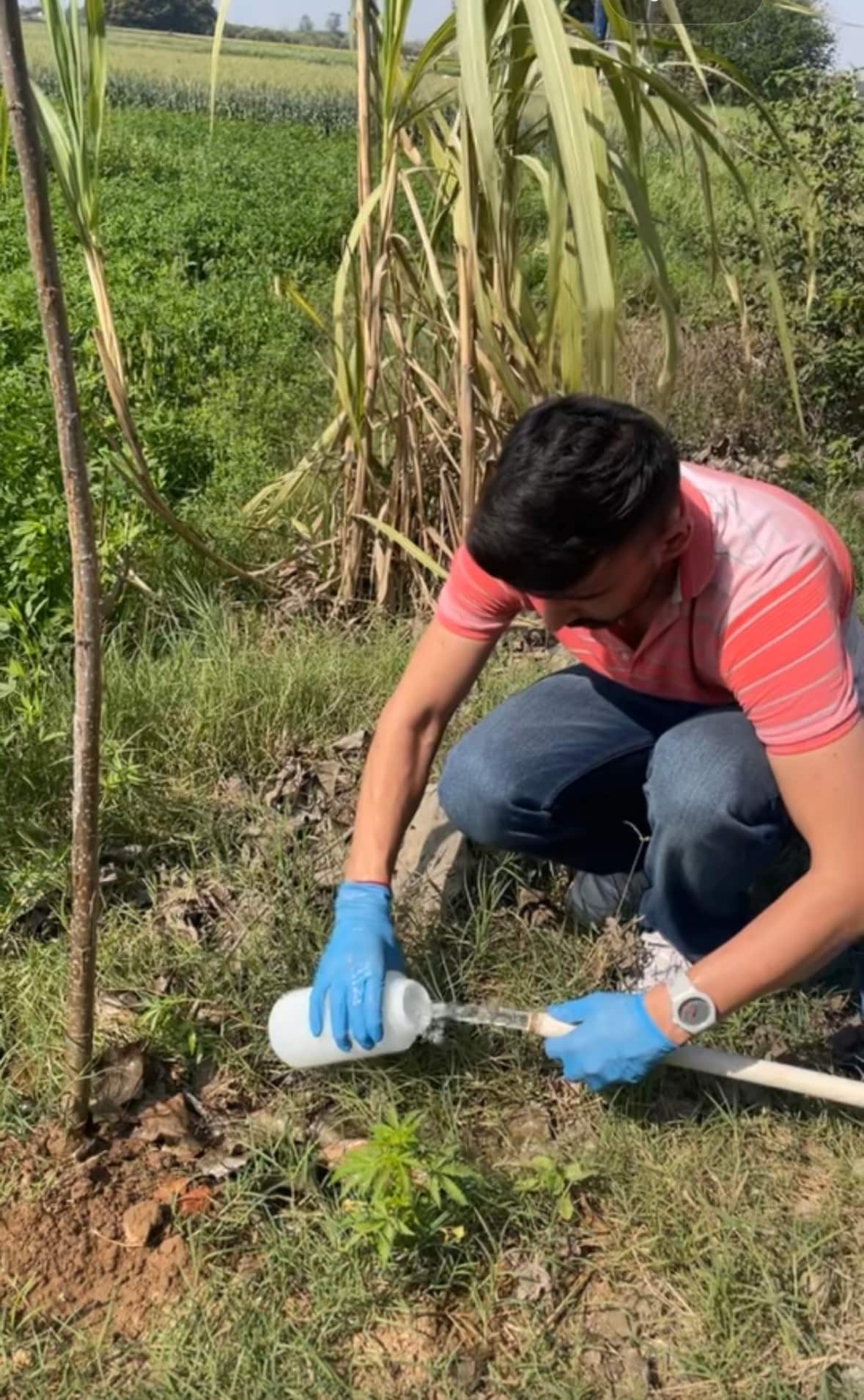 Collecting water samples in Punjab